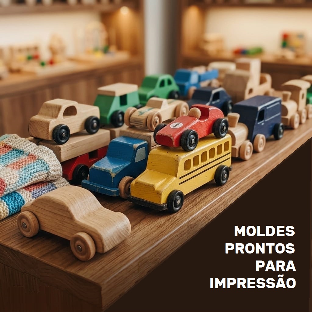 50 Moldes de Carrinhos de Madeira - Imagem 3
