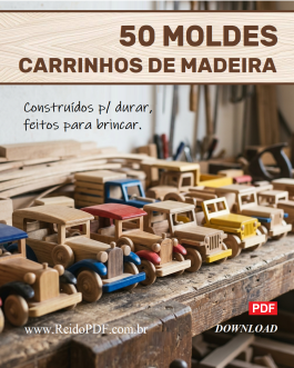 50 Moldes de Carrinhos de Madeira